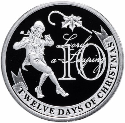 купить Остров Ниуэ 2 доллара 2009 "12 дней рождества: день 10-й. Танцующие господа"