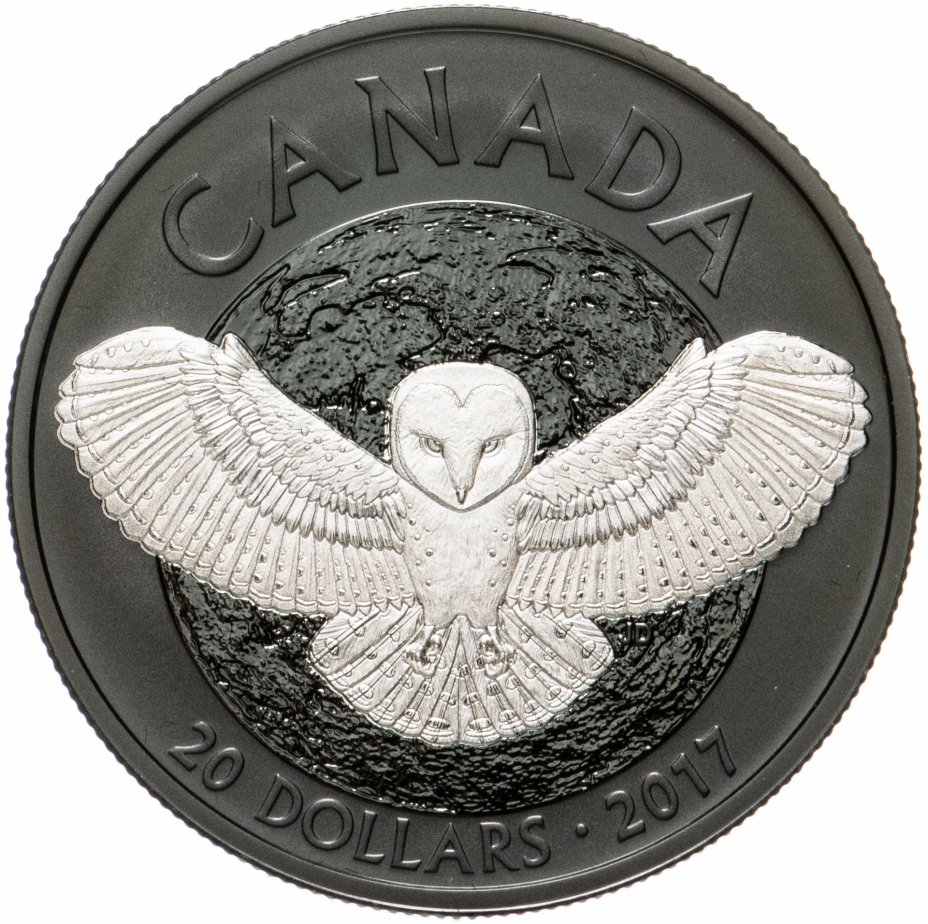 купить Канада 20 долларов 2017 "Ночная жизнь - Сова" в футляре, с сертификатом