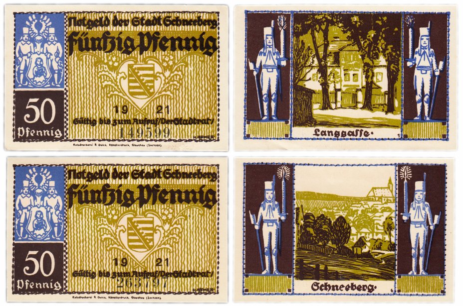 купить Германия (Саксония: Шнеберг) набор из 2-х нотгельдов 1921
