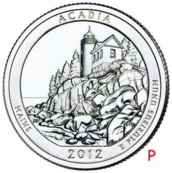 купить США 25 центов (квотер) 2012 P — Национальный парк Акадия