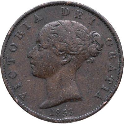 купить Великобритания 1/2 пенни (penny) 1853