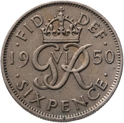 купить Великобритания 6 пенсов 1950