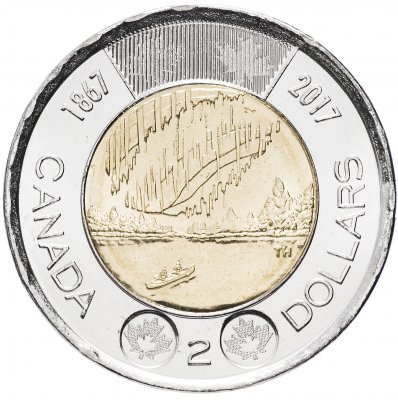 купить Канада 2 доллара 2017 "150 лет Конфедерации"