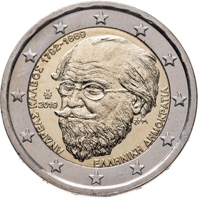 купить Греция 2 евро (euro) 2019 "150 лет со дня смерти Андреаса Калвоса"