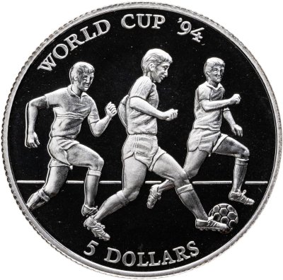 купить Острова Кука 5 долларов (dollars) 1991 "Чемпионат мира по футболу 1994"