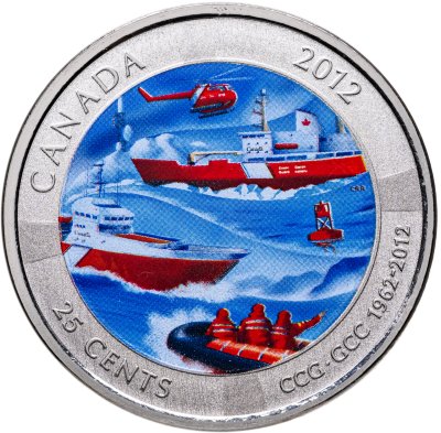 купить Канада 25 центов (cents) 2012 "50 лет Канадской береговой охране"