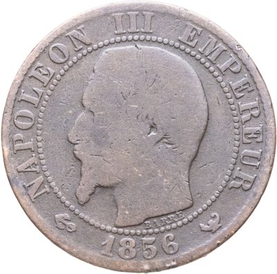 купить Франция 5 сантимов (centimes) 1856 W знак монетного двора: "W" - Лилль