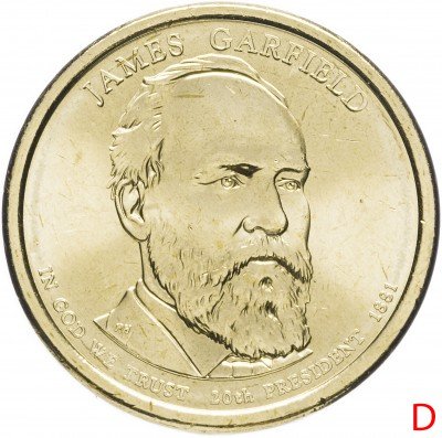 Купить Дубль-США 1 доллар 2011 D "20-ый Президент США - Джеймс Гарфилд"