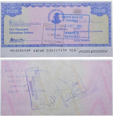 купить Зимбабве 10000 долларов 2003