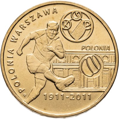 купить Польша 2 злотых (zlote) 2011 "Польские футбольные клубы - Полония Варшава"