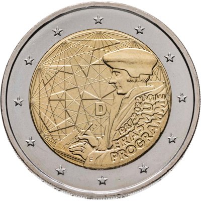 купить Германия 2 евро (euro) 2022 35 лет программы Erasmus, знак монетного двора "F" - Штутгарт