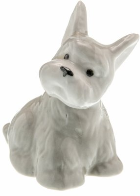 Купить Статуэтка "Терьер", фарфор, роспись, Ленинградский фарфоровый завод ("ЛФЗ"), СССР, 1970-1980 гг.