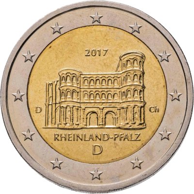 купить Германия 2 евро 2017 "Федеральные земли Германии - Порта Нигра, Рейнланд-Пфальц", знак монетного двора "D" - Мюнхен