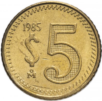 купить Мексика 5 песо 1985-1988