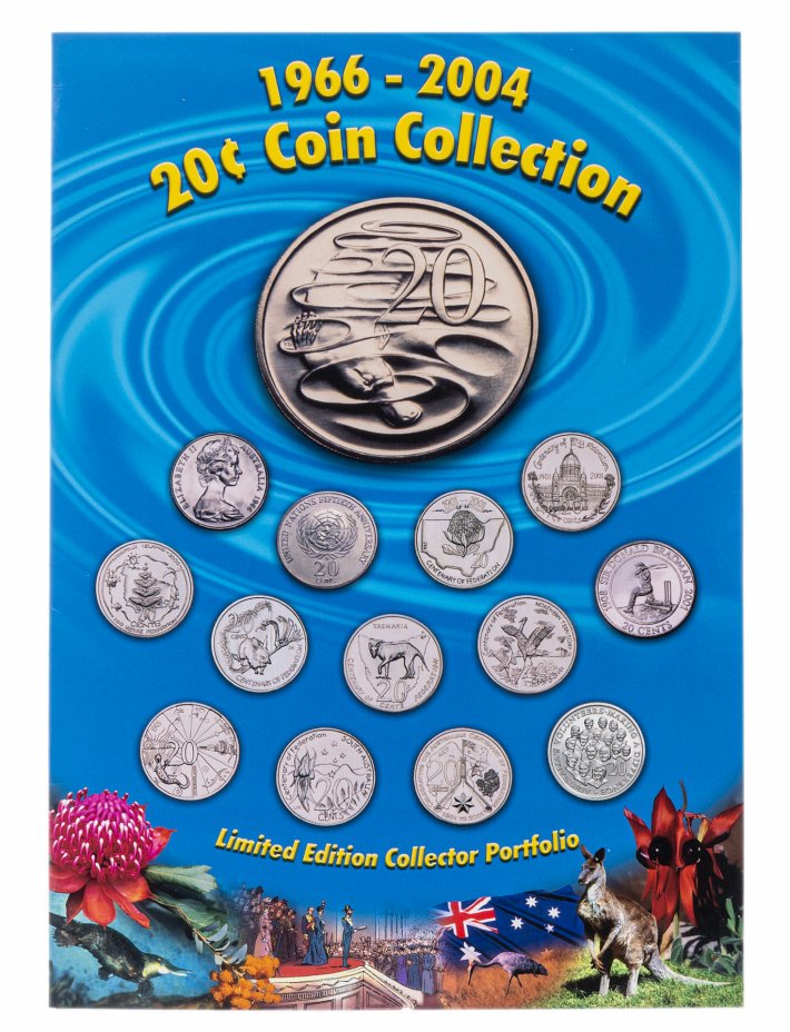 купить Австралия 20 центов 1965-2002 набор из 13-ти монет