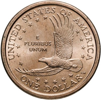купить США 1 dollar (доллар) 2002 "Sacagawea dollar (Сакагавея доллар) парящий орёл", знак монетного двора "P" - Филадельфия