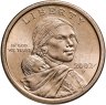 Купить США  1 dollar (доллар) 2002 "Sacagawea dollar (Сакагавея доллар) парящий орёл", знак монетного двора "P" - Филадельфия