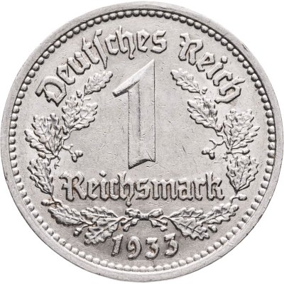 купить Германия, Третий Рейх 1 рейхсмарка 1933, знак монетного двора: "A"