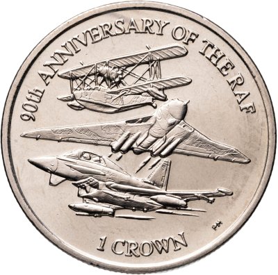 купить Фолклендские острова 1 крона (crown) 2008 "90 лет Королевским военно-воздушным силам Великобритании"