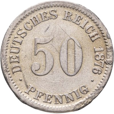 купить Германия 50 пфеннигов (pfennig) 1876 D знак монетного двора: "D" - Мюнхен
