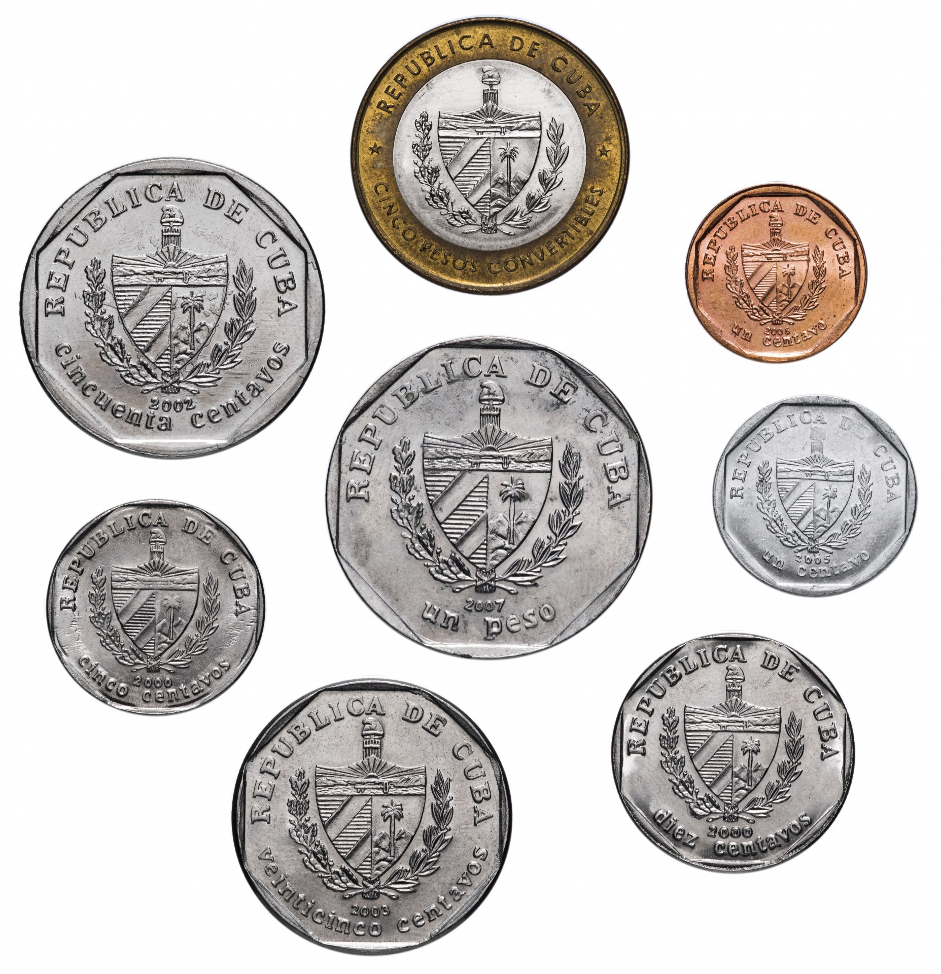Монеты Куба комплект. 8ми угольная монета. Юбилейные монеты 2000 годов