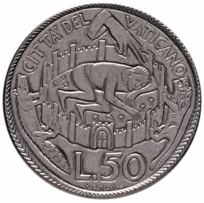 купить Ватикан 50 лир 1975 "Лето Господне"