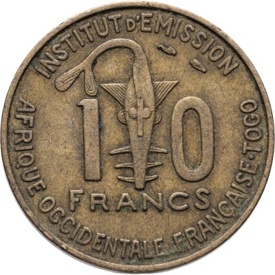 купить Западная Африка 10 франков 1957