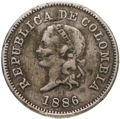 купить Колумбия 5 сентаво 1886