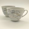 Купить Пара чашек из сервиза "Жемчужный", автор формы "Весенняя" Яковлева С.Е., автор рисунка Семенова А.Н., фарфор, деколь, люстр, золочение, Ленинградский фарфоровый завод (ЛФЗ), СССР, 1980-2012 гг.