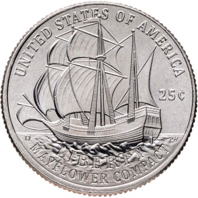 купить США 1/4 доллара (25 центов, квотер) 2026 P "250 лет независимости США - Мэйфлауэр"