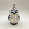 Купить Чайник заварочный с флористическим декором, фарфор, роспись, Объединение «Гжель», СССР, 1986-1991 гг.