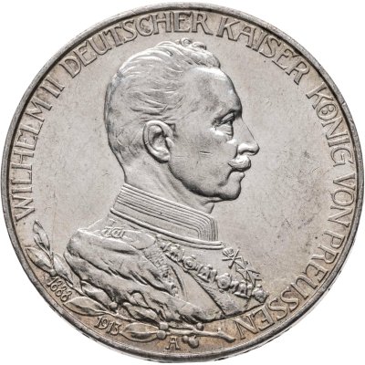 купить Германская империя (Пруссия) 3 марки 1913 "25 лет правления Вильгельма II"