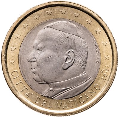 купить Ватикан 1 евро (euro) 2002 "Портрет Папы Иоана Павла II"