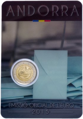 купить Андорра 2 евро 2015 Совершеннолетие BU