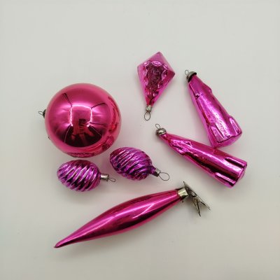 купить Набор из семи ёлочных игрушек, стекло, металл, СССР, 1960-1980 гг.