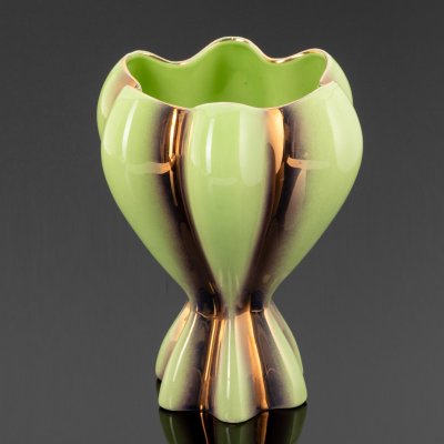 Купить Необычная ваза в стиле Art Deco, керамика, золочение, Италия, 1950-1980 гг.