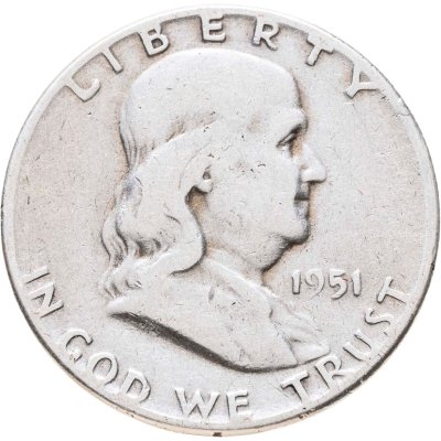 купить США 50 центов (1/2 доллара, half dollar) 1951 "Franklin Half Dollar"