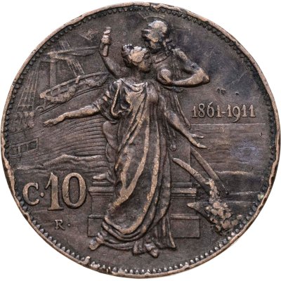 купить Италия 10 чентезимо (centesimi) 1911 "50 лет Королевству"