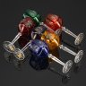 Купить Набор крупных бокалов для вина разноцветных оттенков на 6 персон, Zawiercie Glass, хрусталь, алмазная грань, Польша, 1990-2010 гг.
