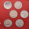 Купить Набор из 6 юбилейных монет 1 рубль 1977-1980 Олимпиада-80 в красном пластике