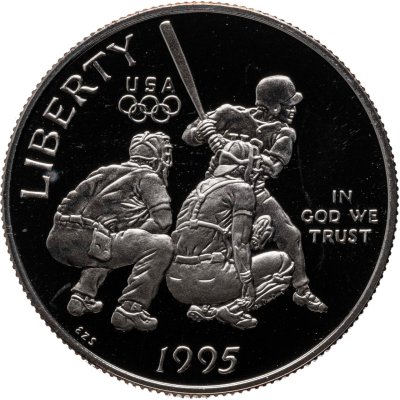 купить США 50 центов (1/2 доллара, half dollar) 1995 "XXVI летние Олимпийские Игры, Атланта 1996 - Бейсбол"