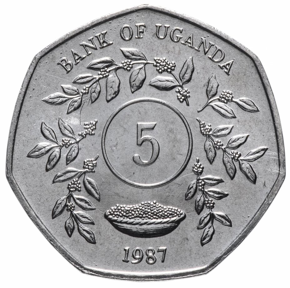 купить Уганда 5 шиллингов (shillings) 1987