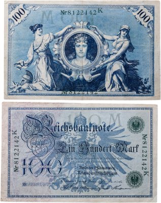 купить Германия 100 марок 1908 Зеленая печать