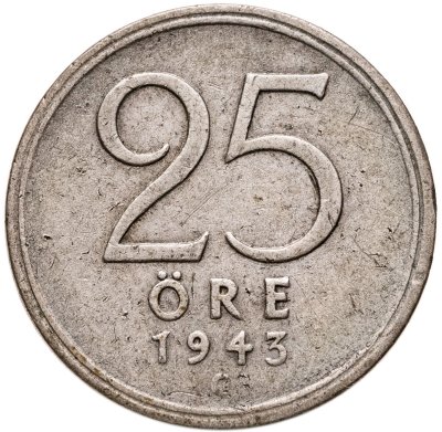 купить Швеция 25 эре (ore) 1943