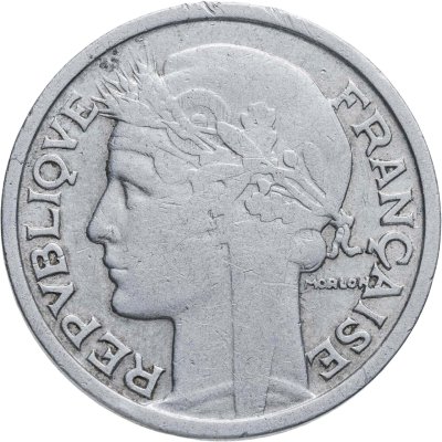 купить Франция 2 франка (francs) 1948 B знак монетного двора: "B" - "Бомон-ле-Роже"