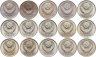 Купить Набор  монет 15 копеек СССР 1953 -1988   ( 15 штук )  без повторов