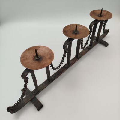 купить Подсвечник на три свечи, металл, медь, СССР, 1980-1990 гг.