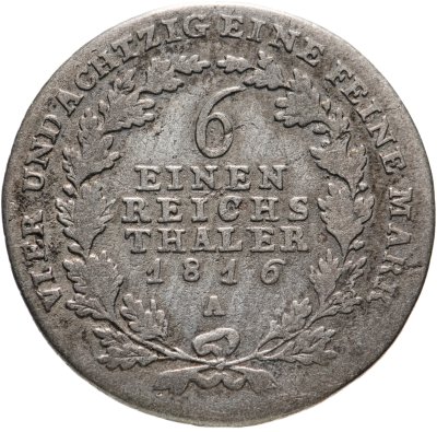 купить Германия (Пруссия) 1/6 талера 1816