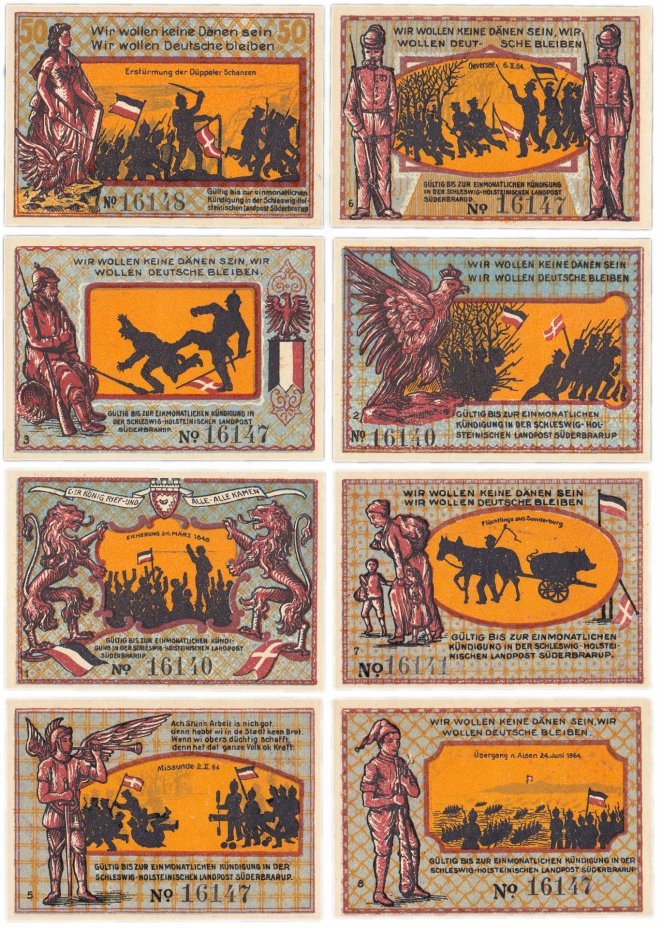 купить Германия (Шлезвиг-Гольштейн: Зюдербраруп) набор из 8 нотгельдов 1921 (1294/B2)