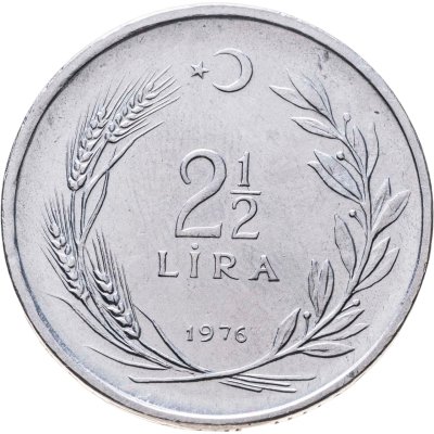 купить Турция 2 1/2 лиры (lira) 1976